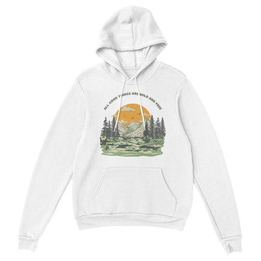 ღ All Good Things Are Wild And Free | Cottage core Unisex Pullover Hoodie ღ