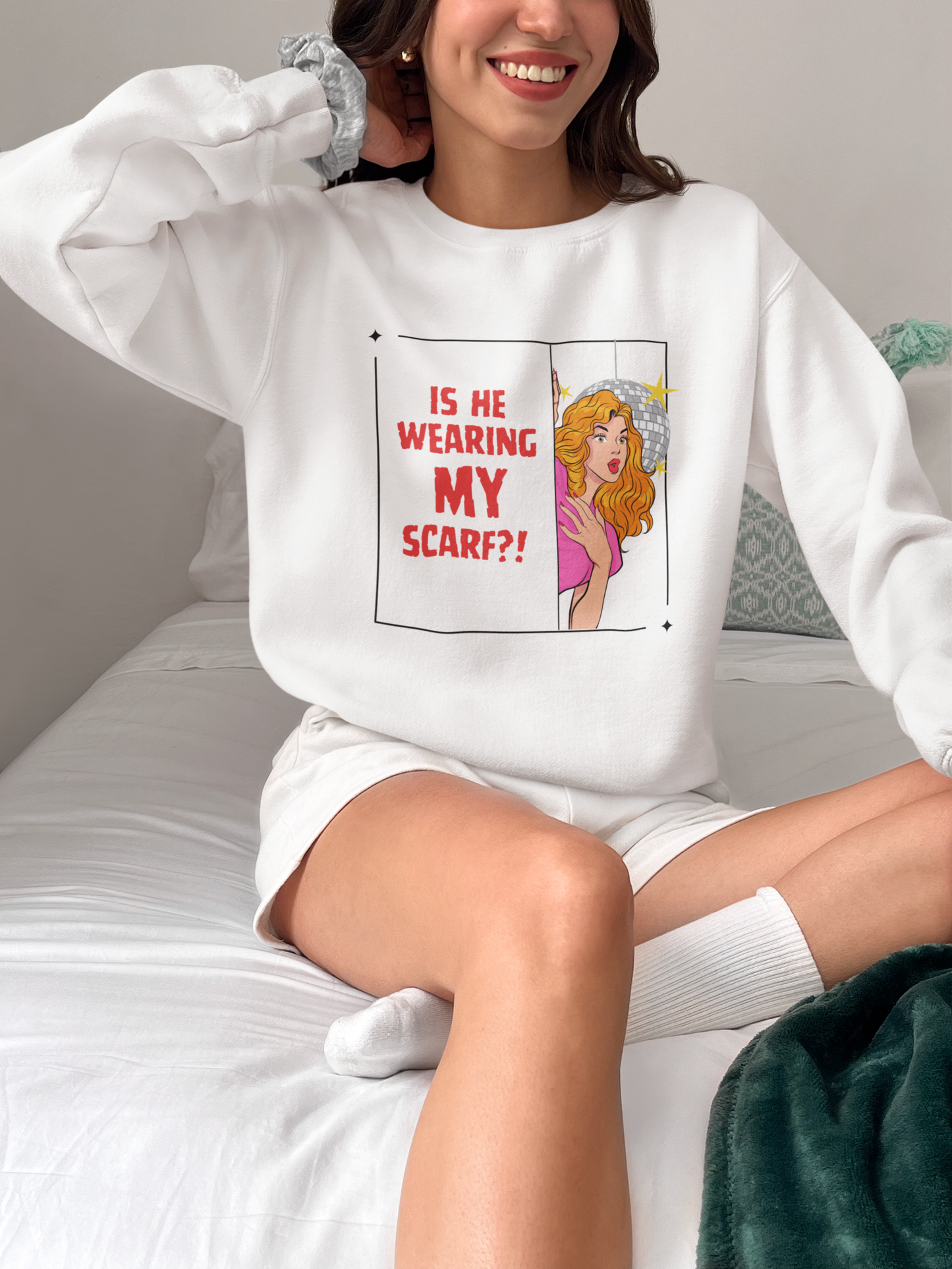 ღ Is He Wearing My Scarf? | Swiftie Coquette Unisex crewneck sweatshirt ღ